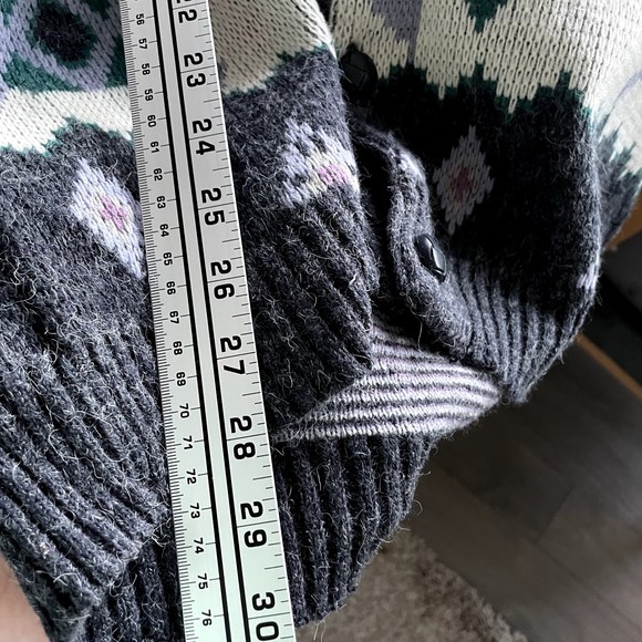 Vintage Oversized Slouchy Boxy Wool Blend Cardigan V Neck Sweater Gray sz XL - Picture 10 of 10